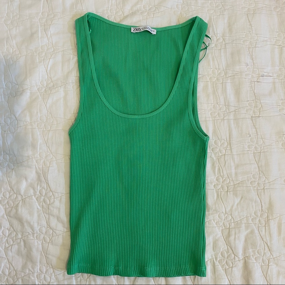 NWOT Zara green tank top